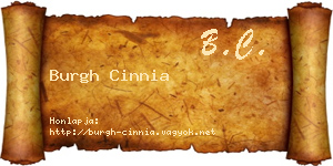 Burgh Cinnia névjegykártya